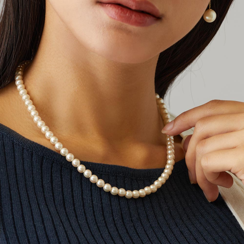 K18留具 天然オパール 2連 ロングネックレス デザイン ネックレス　a Melody Accessory ロングネックレス 日本製 パール ネックレス