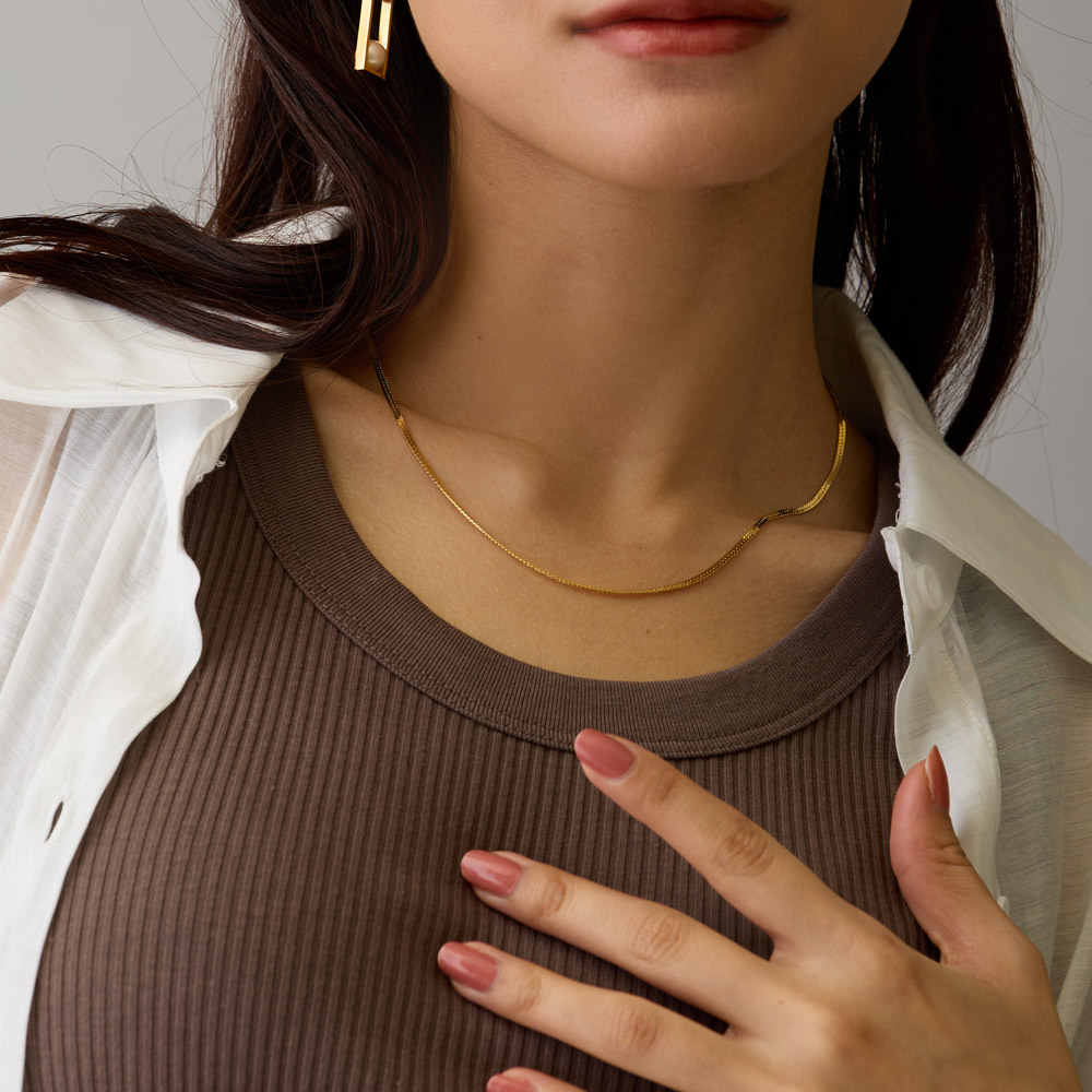 Melody Accessory ネックレス 日本製 ヘリングボーン チェーン