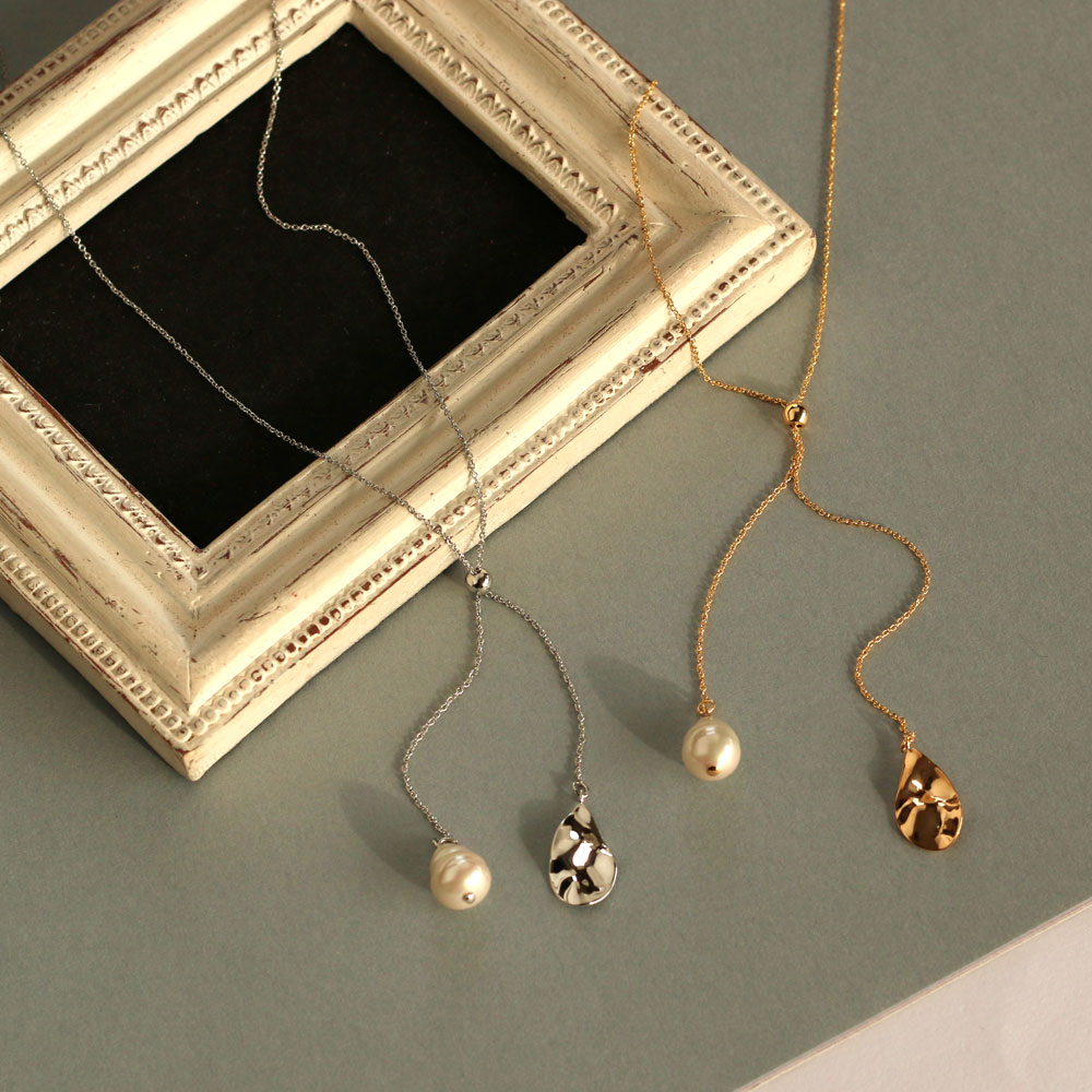 Melody Accessory ネックレス Y字 ラリエット スライドチェーン