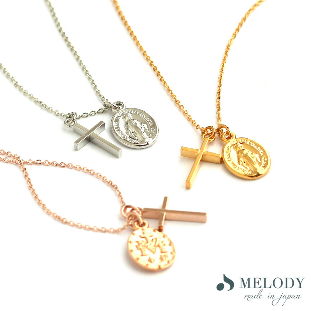 Melody Accessory ネックレス 日本製 K18GP コイン メダイ
