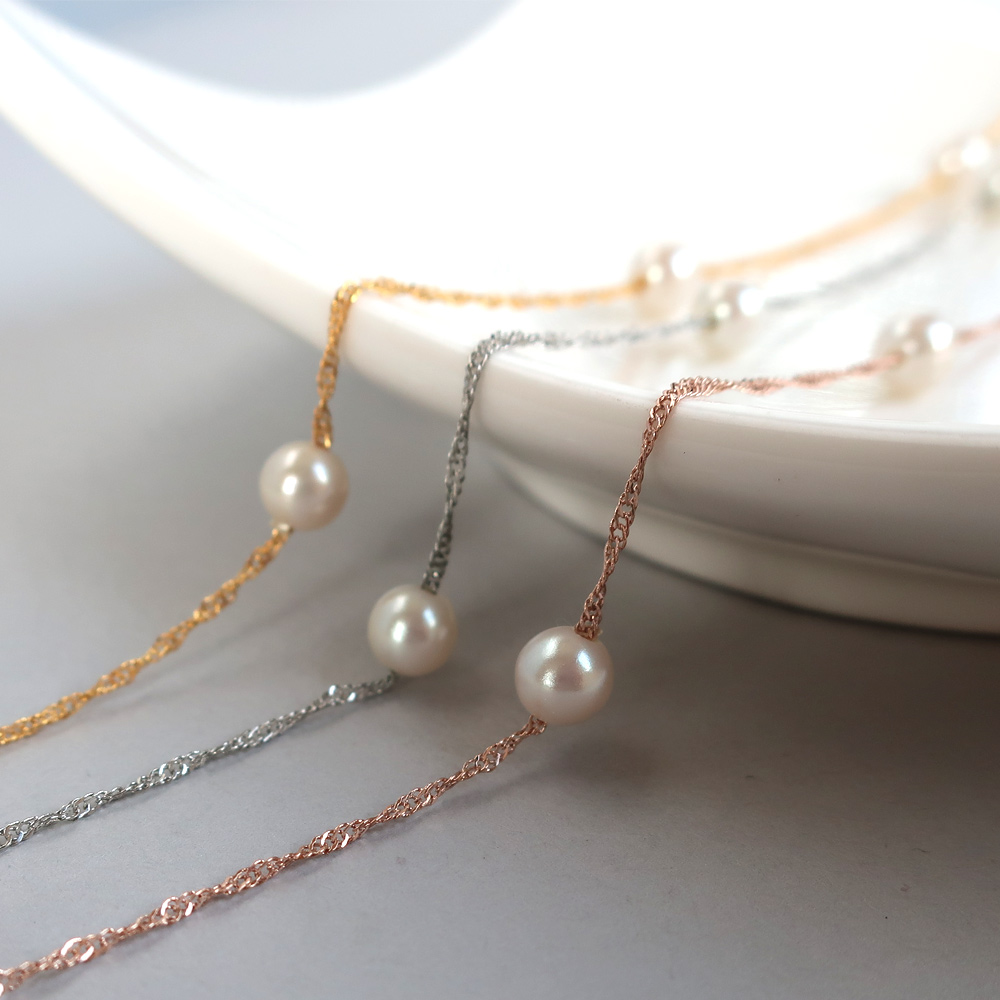 Melody Accessory ネックレス パール ステーションパール 華奢