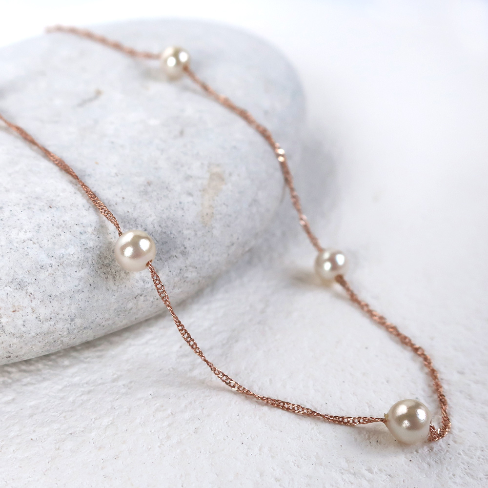Melody Accessory ネックレス パール ステーションパール 華奢