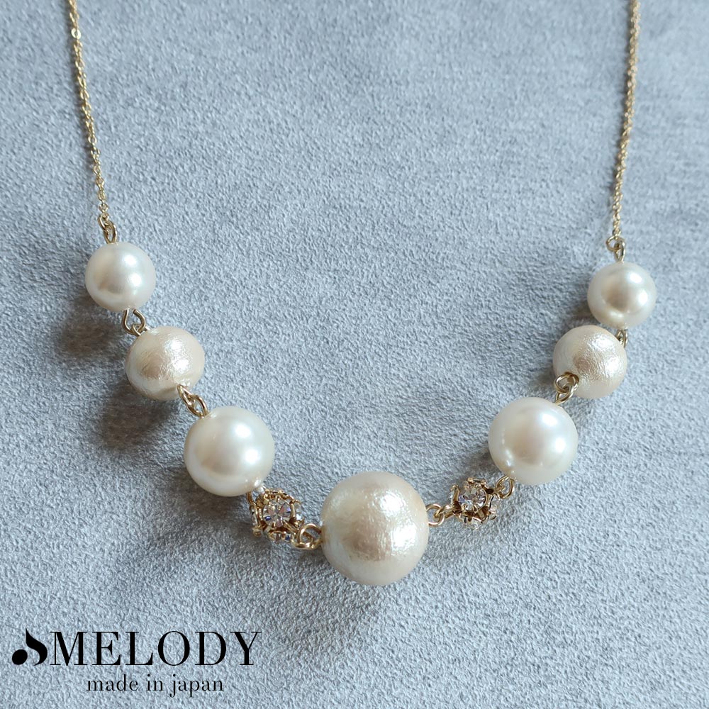 Melody Accessory K18GP パール コットンパール ストーン パヴェ