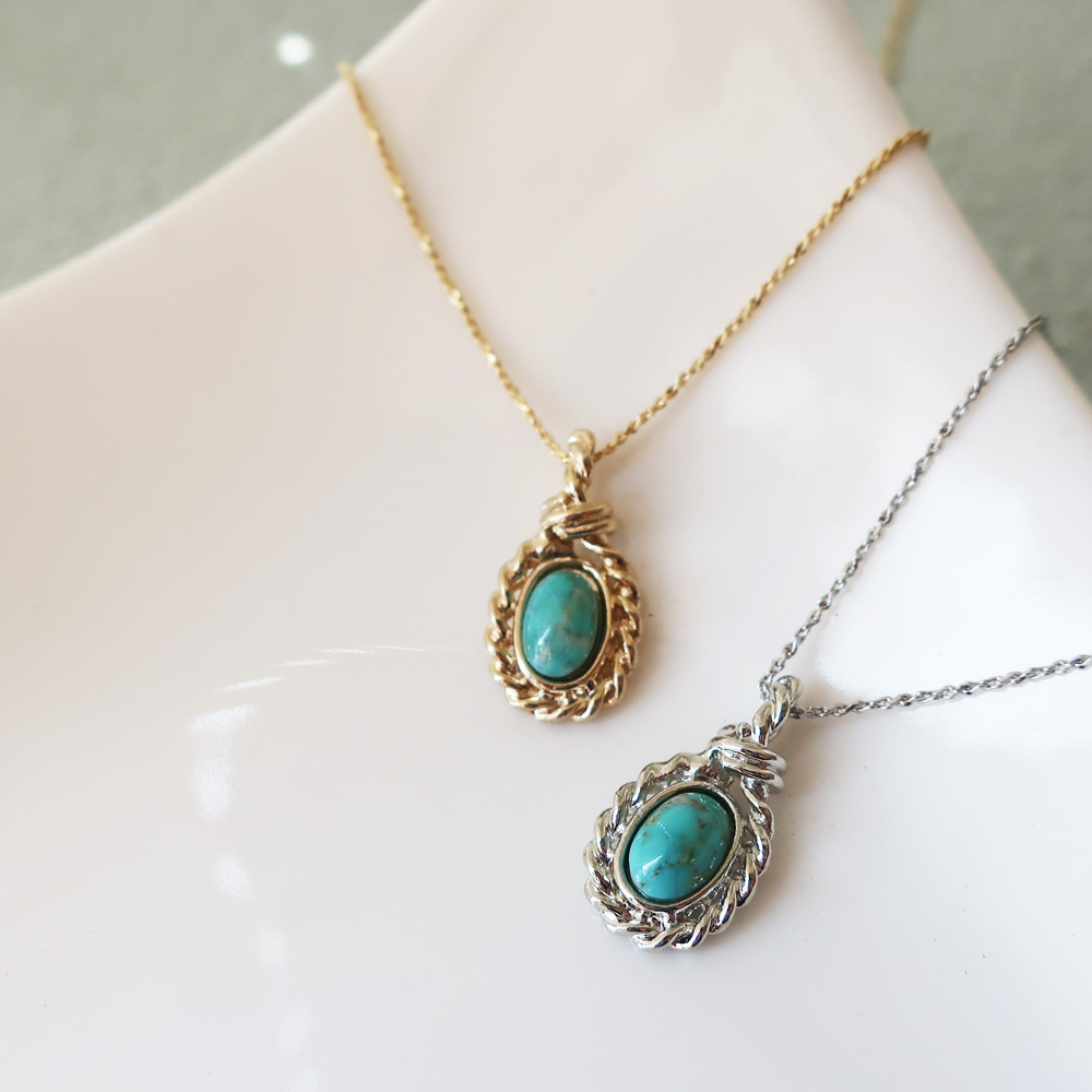 Melody Accessory ネックレス 日本製 K18GP ターコイズ