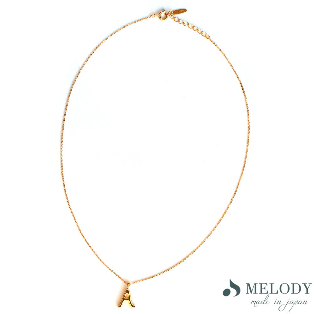 Melody Accessory ネックレス 日本製 k18gp イニシャル ゴールド