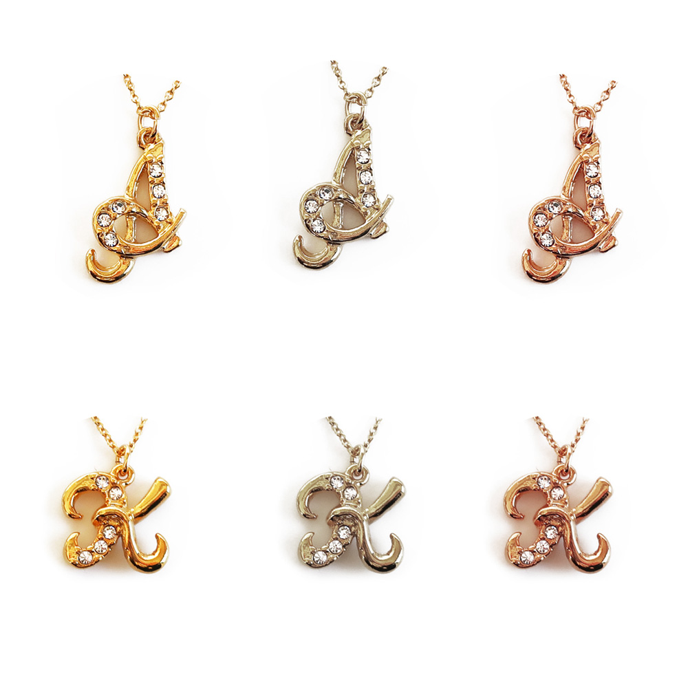 Melody Accessory イニシャル ネックレス 日本製 K18GP 英字