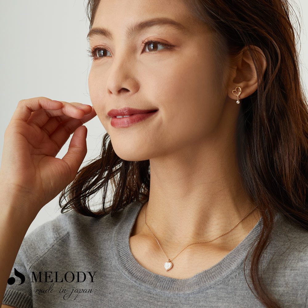 Melody Accessory ネックレス 日本製 K18GP ハート エポ