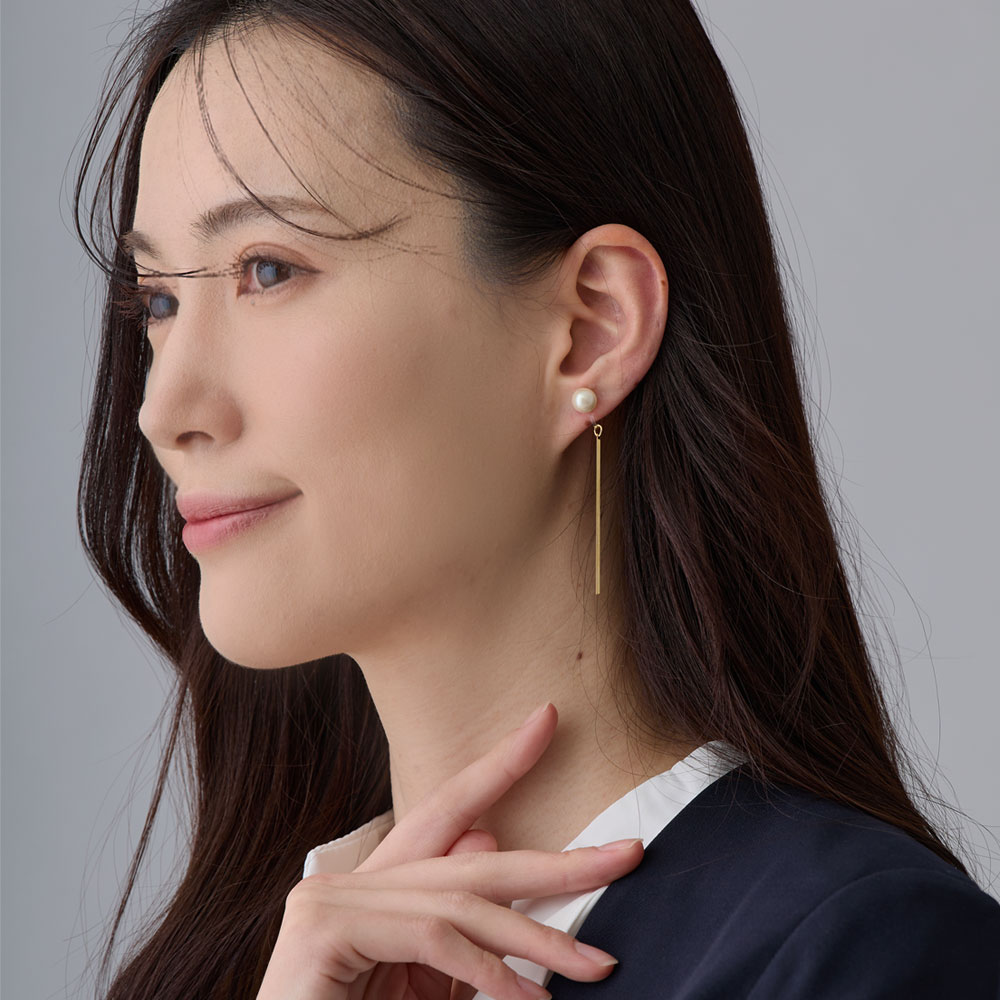 Melody Accessory イヤリング ピアス 日本製 K18GP パール
