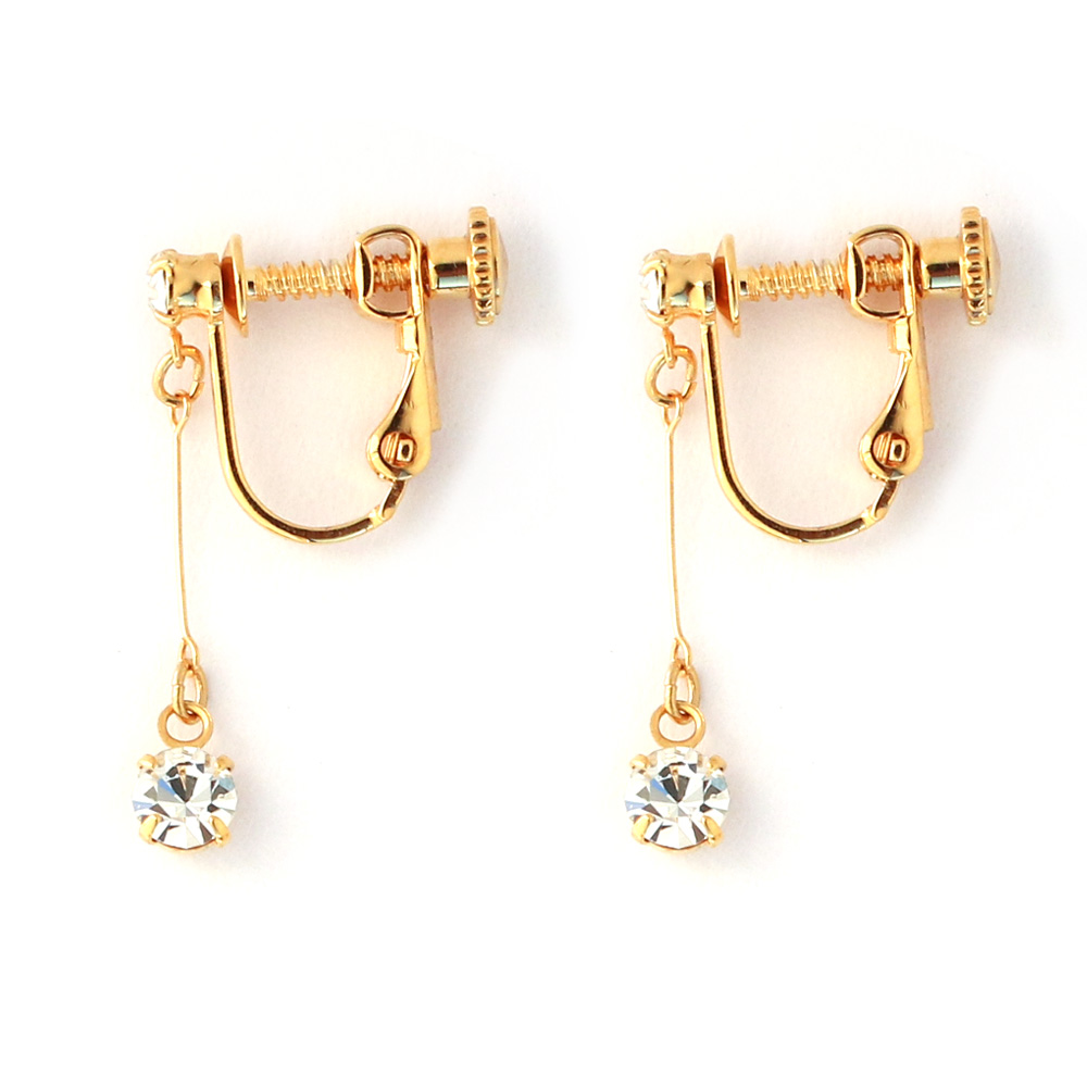 イヤリング ピアス 日本製 K18GP 3モチーフ ハンギング 選べる 純チタンポスト 樹脂キャッチ ドロップ パヴェボール くす玉... Melody Accessory