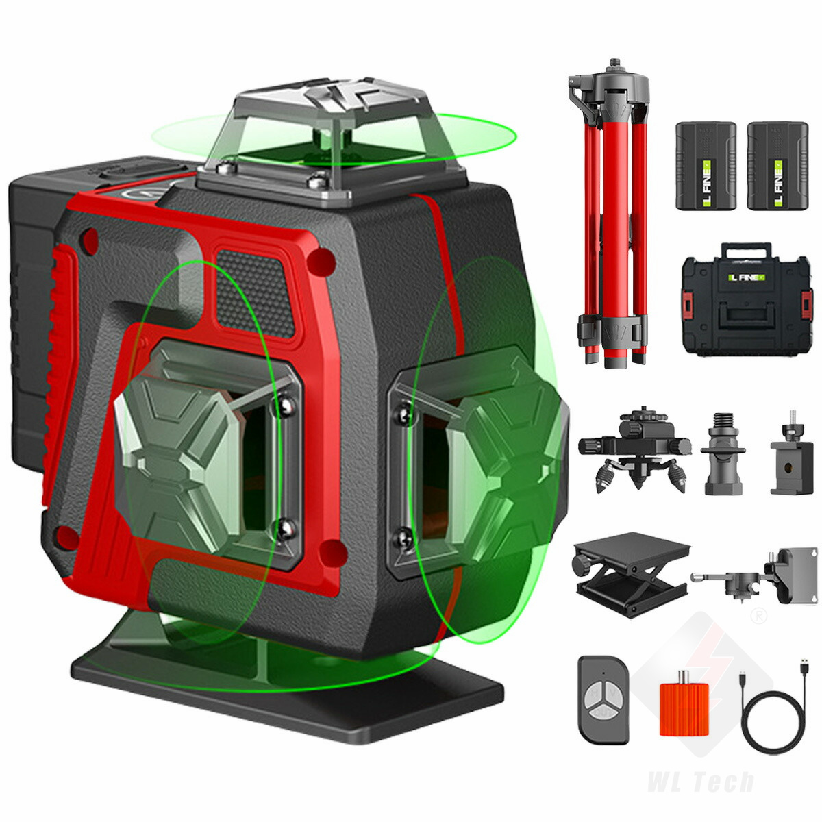 水平線奪取 レーザー墨出し器【2025年新登場】 グリーン レーザー 水平器 16ライン