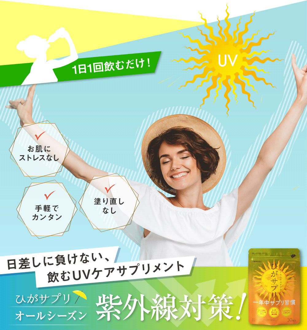ひがサプリ　新時代太陽対策　飲む日焼け止めサプリ ひがサプリ 新時代太陽対策 飲む日焼け止めサプリ