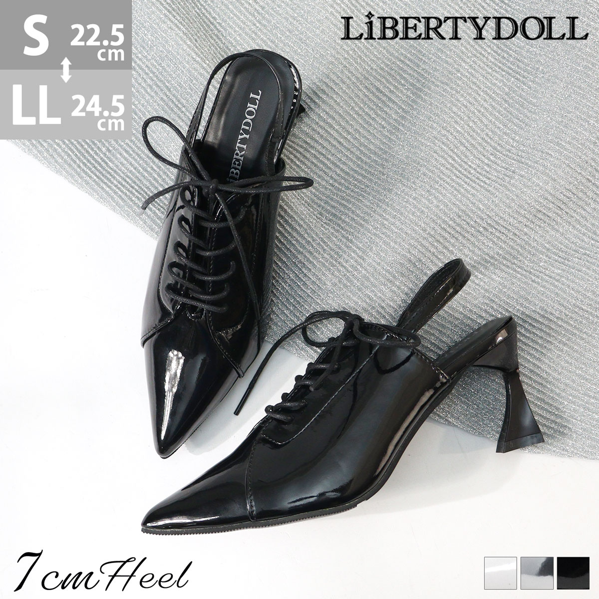 LibertyDoll（リバティードール） ミュール パンプス ハイヒール 7cm
