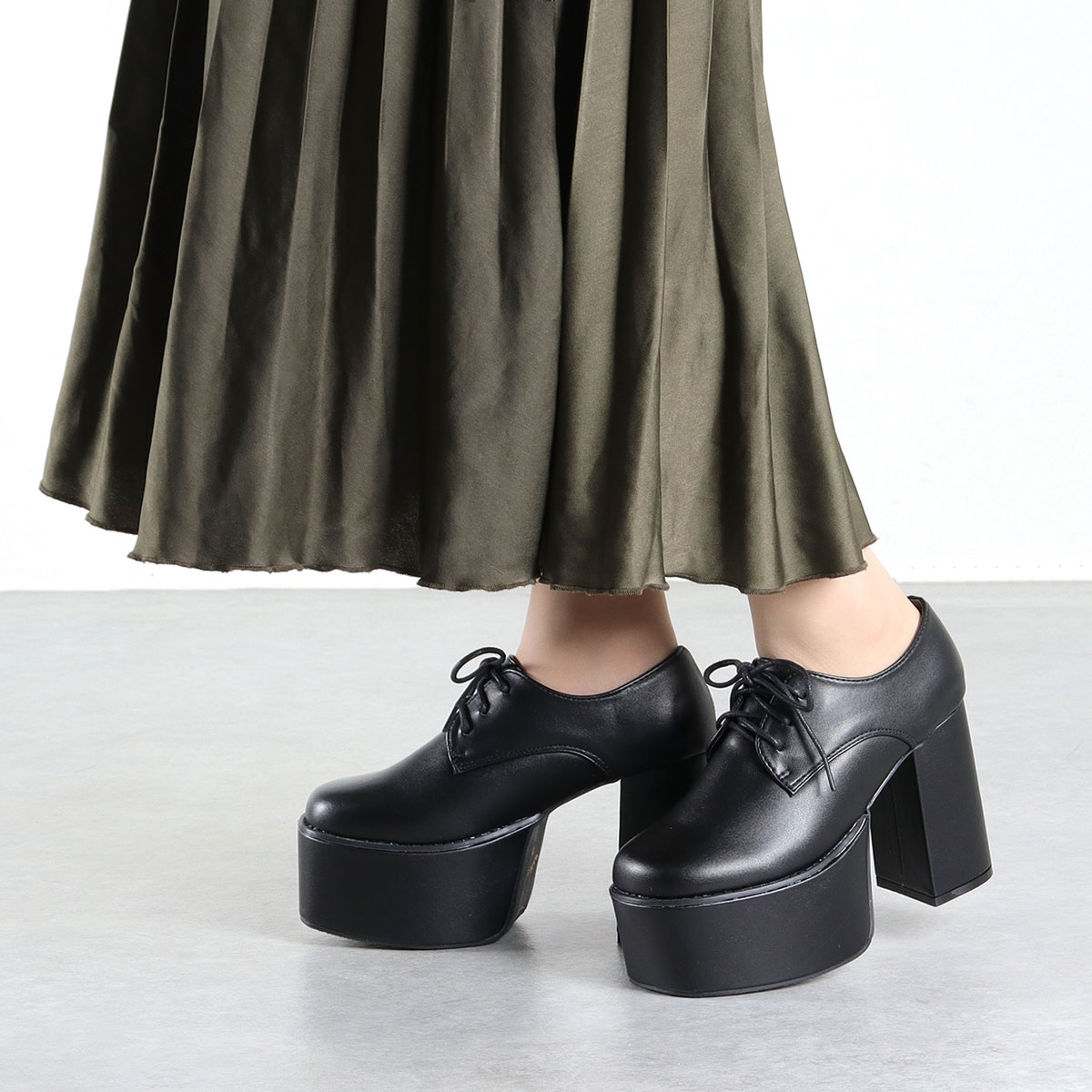 LOVEHUNTER パンプス レディース 厚底 10.5cmヒール 紐靴 太 LOVEHUNTER パンプス レディース 厚底 10.5cmヒール 紐靴 太