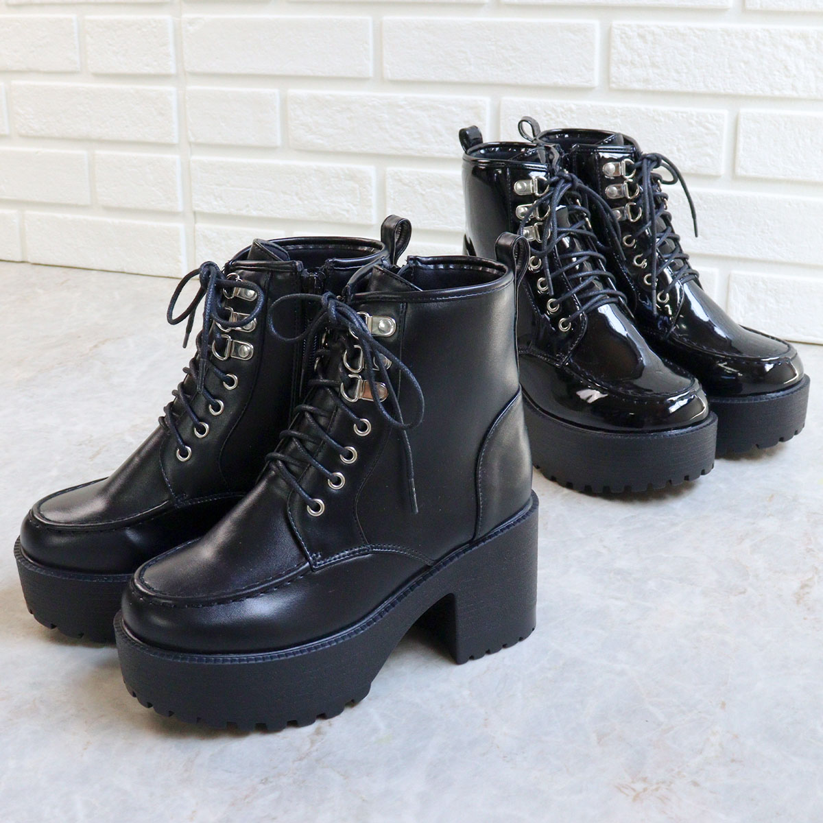 LOVEHUNTER ブーツ レディース ショート 厚底 8cmヒール 歩き