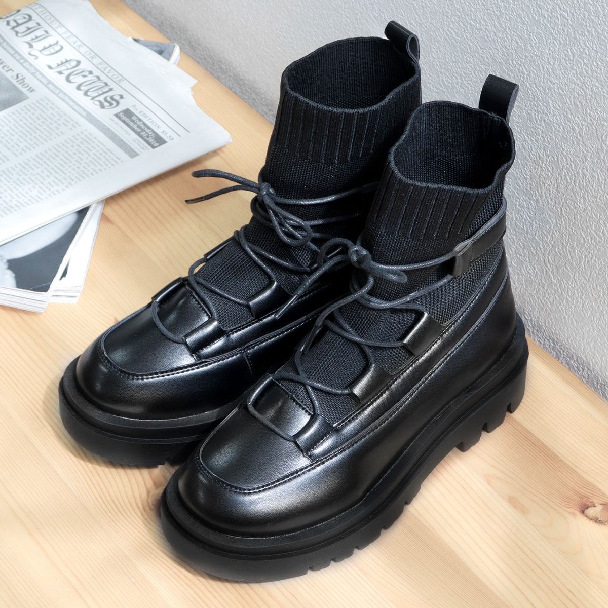 美品　Hunter ハンター 厚底　レインブーツ ショートブーツ　ヒール HUNTER レインシューズ 国内正規品 ハンター REFINED MID HEEL