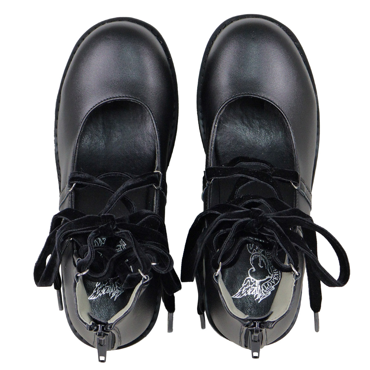 LOVEHUNTER パンプス 厚底 10.5cmヒール リボン 編み上げ おでこ