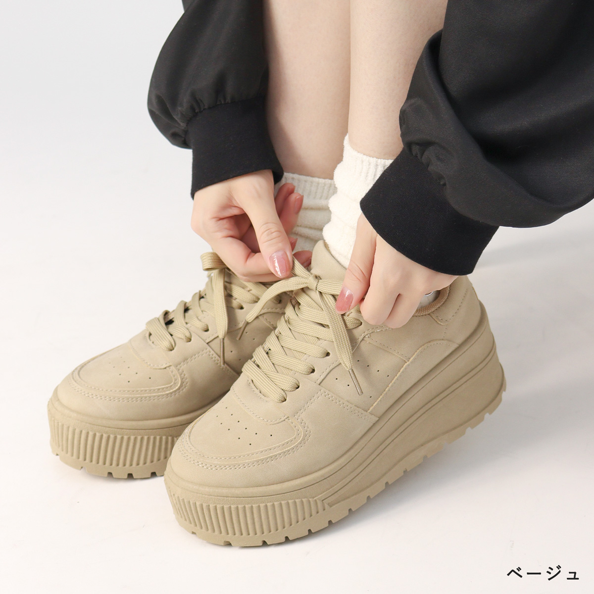 LOVEHUNTER（ラブハンター） スニーカー 厚底 レディース 紐