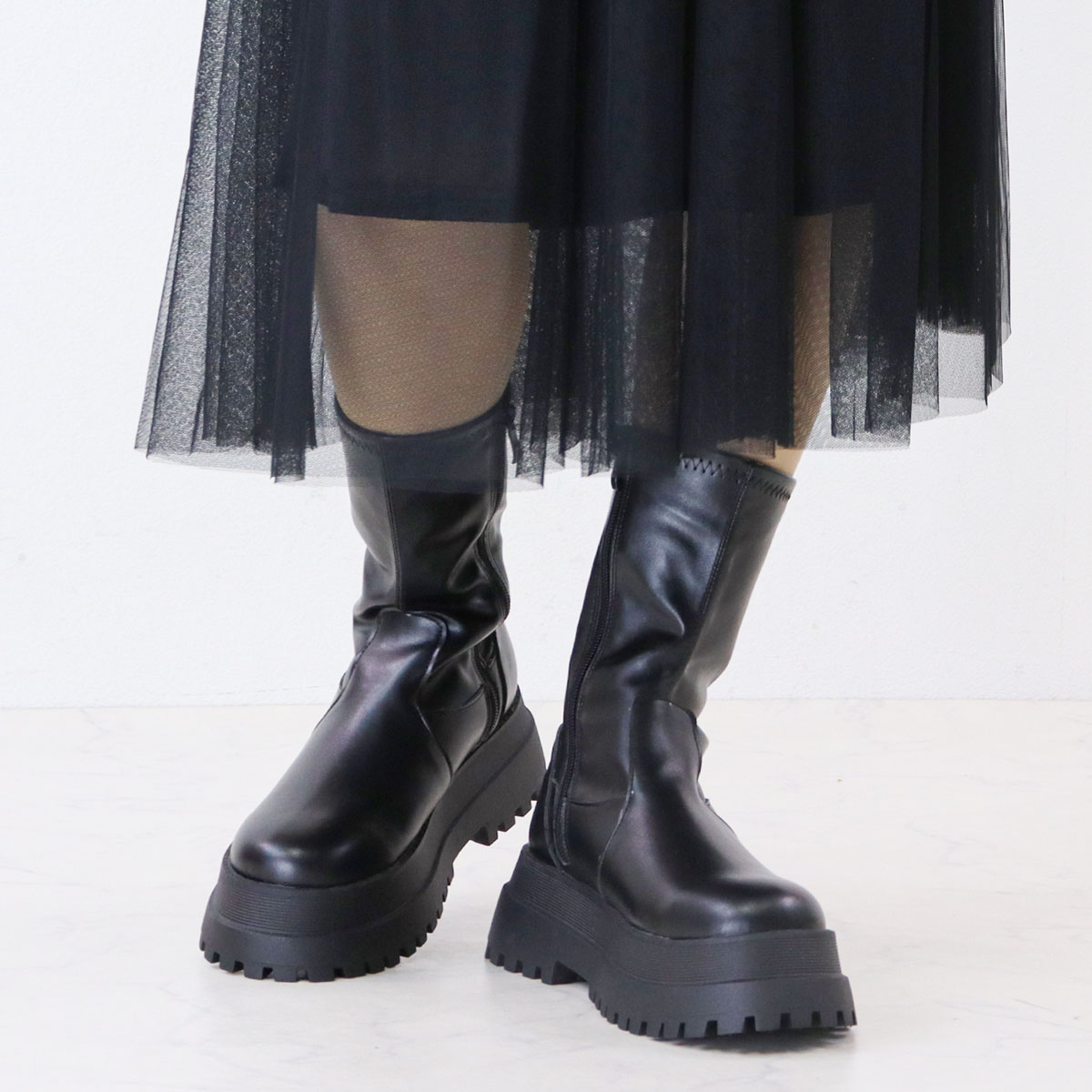 【新品未使用】22cm厚底ブーツ サイズ24cm 楽天市場】【15日限定10％OFFクーポン】厚底ブーツ レディース 8cm身長