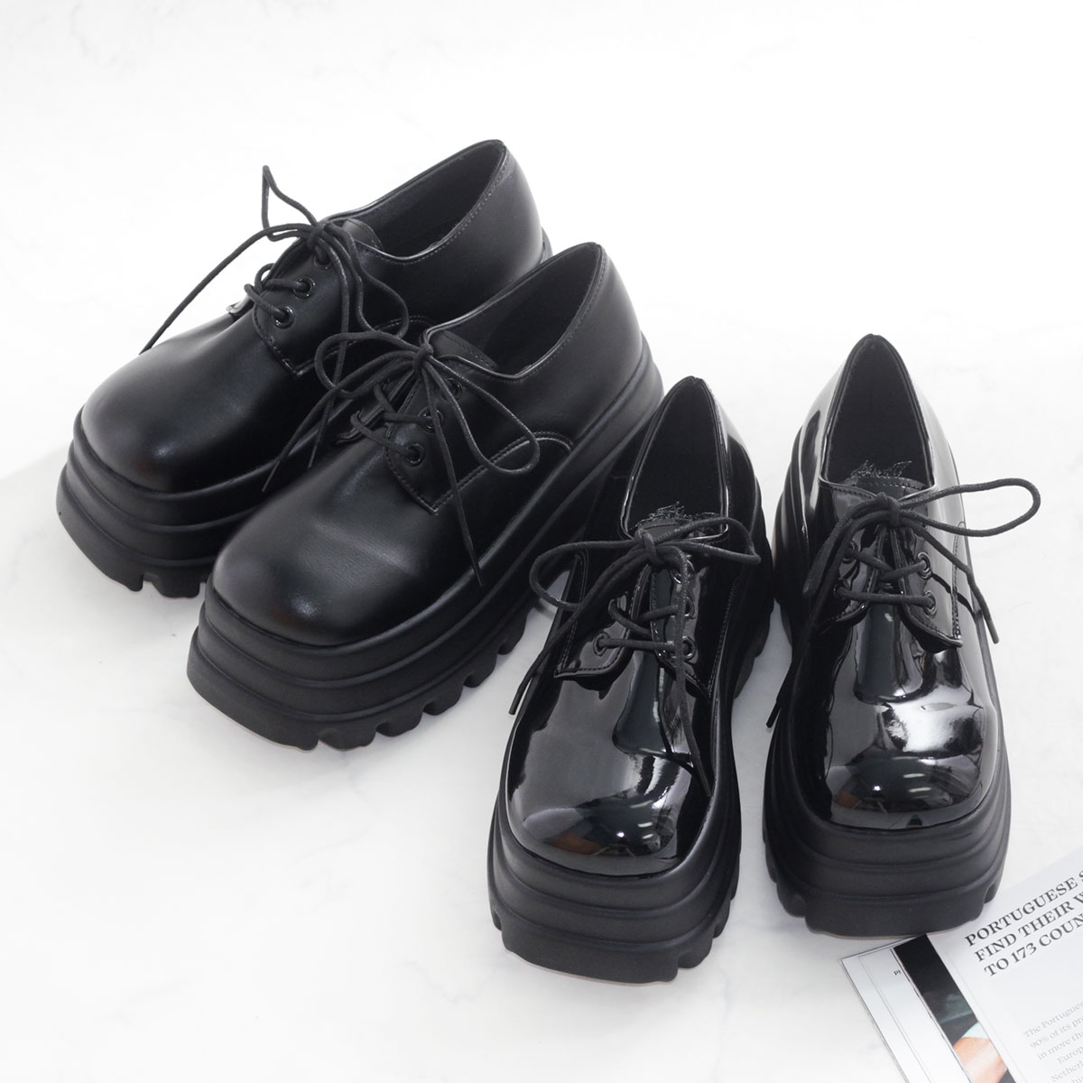 LOVEHUNTER オックスフォードシューズ レディース 厚底 9cmヒール