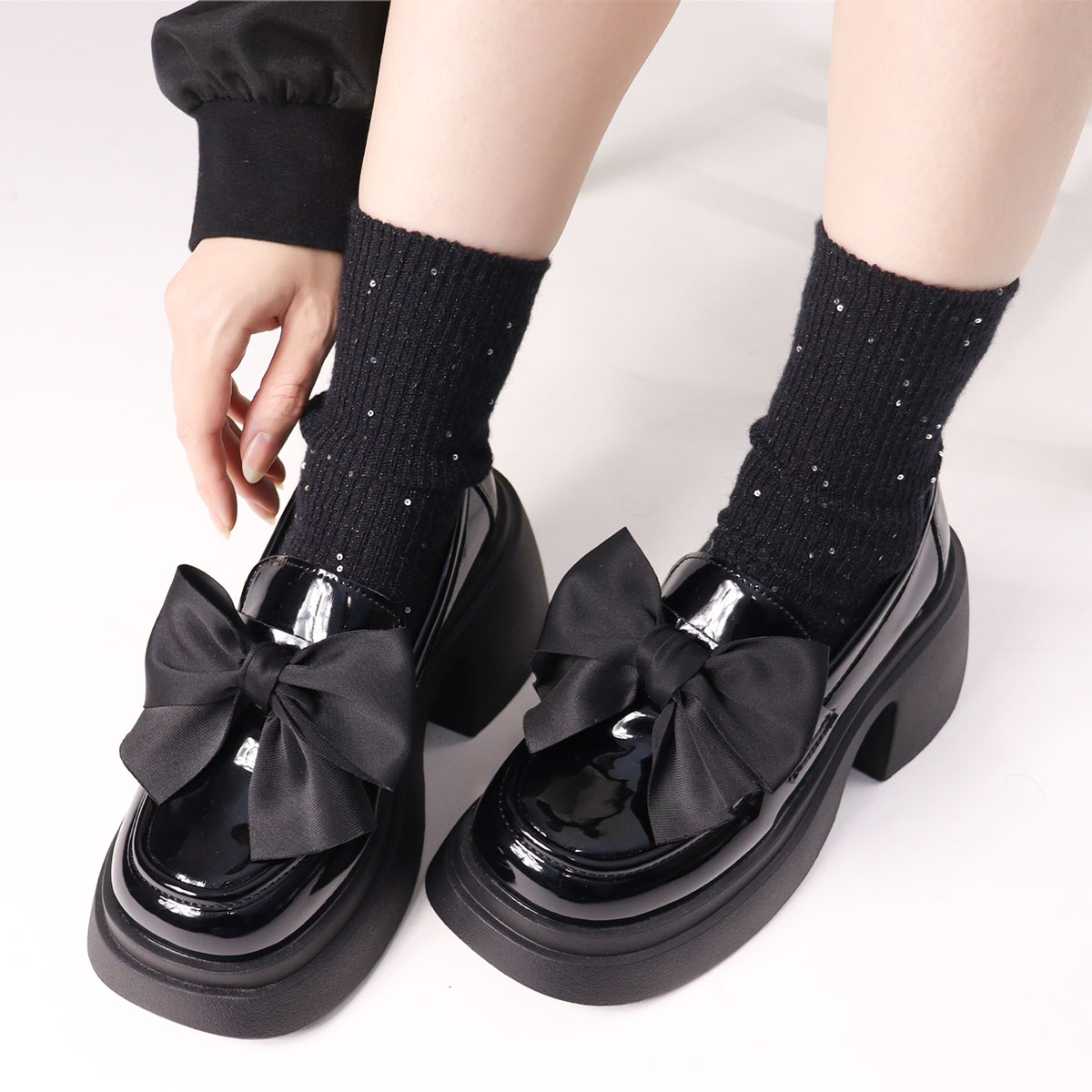 LOVEHUNTER パンプス 厚底 ローファー レディースリボン LOVEHUNTER パンプス 厚底 ローファー レディースリボン