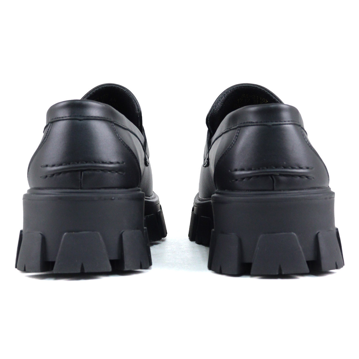 LOVEHUNTER ローファー メンズ 厚底 5cm コイン 黒 レザー 合皮