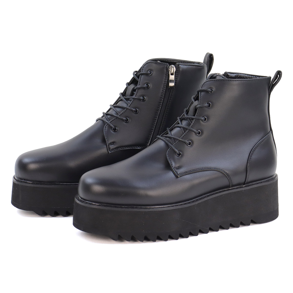 LOVEHUNTER ブーツ メンズ ショート 厚底 6cmヒール 軽量 レース