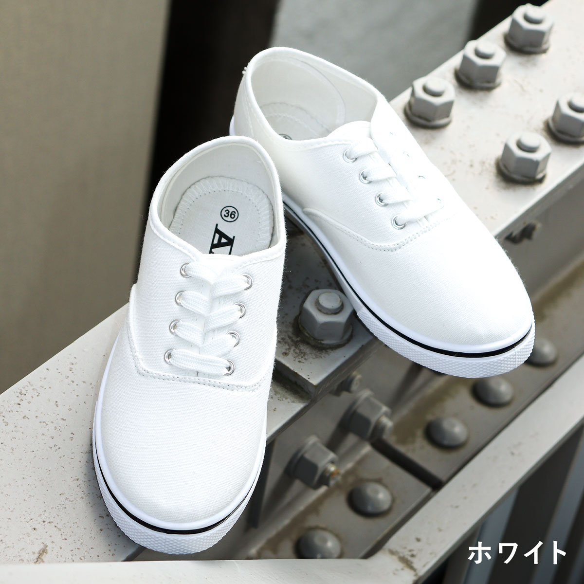 AAA+（サンエープラス） スニーカー キャンバス レースアップ 紐