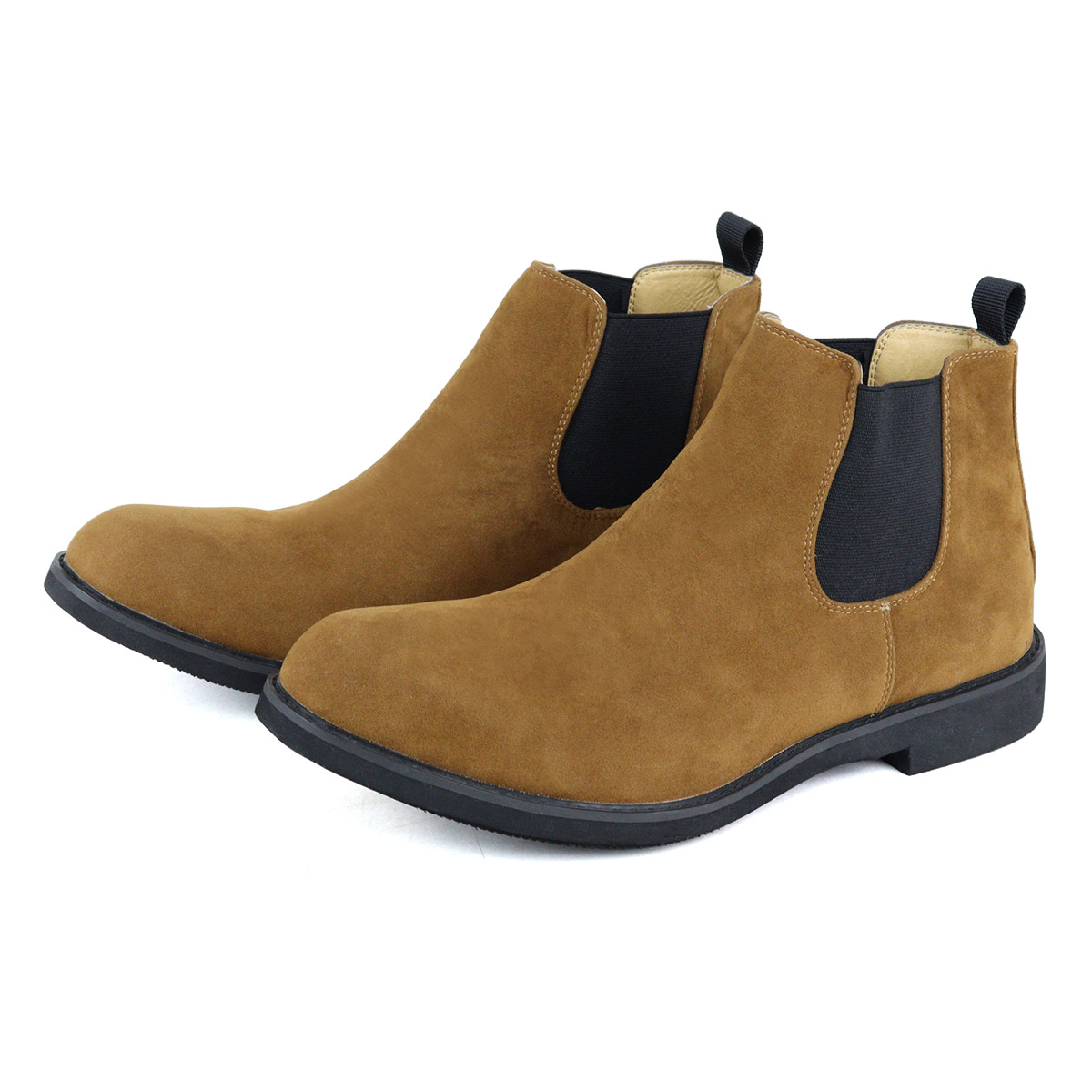 AAA+（サンエープラス） ブーツ メンズ ショート 黒 スエード