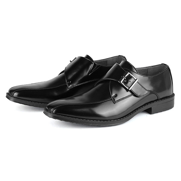 ビジネスシューズ メンズ 革靴 黒 モンクストラップ 紳士 24.5-30cm No.2674 AA...