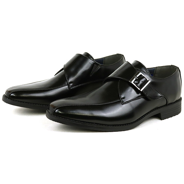 ビジネスシューズ 通気性 メンズ 革靴 安い 黒 モンクストラップ 軽量 大きいサイズ 24.5-3...