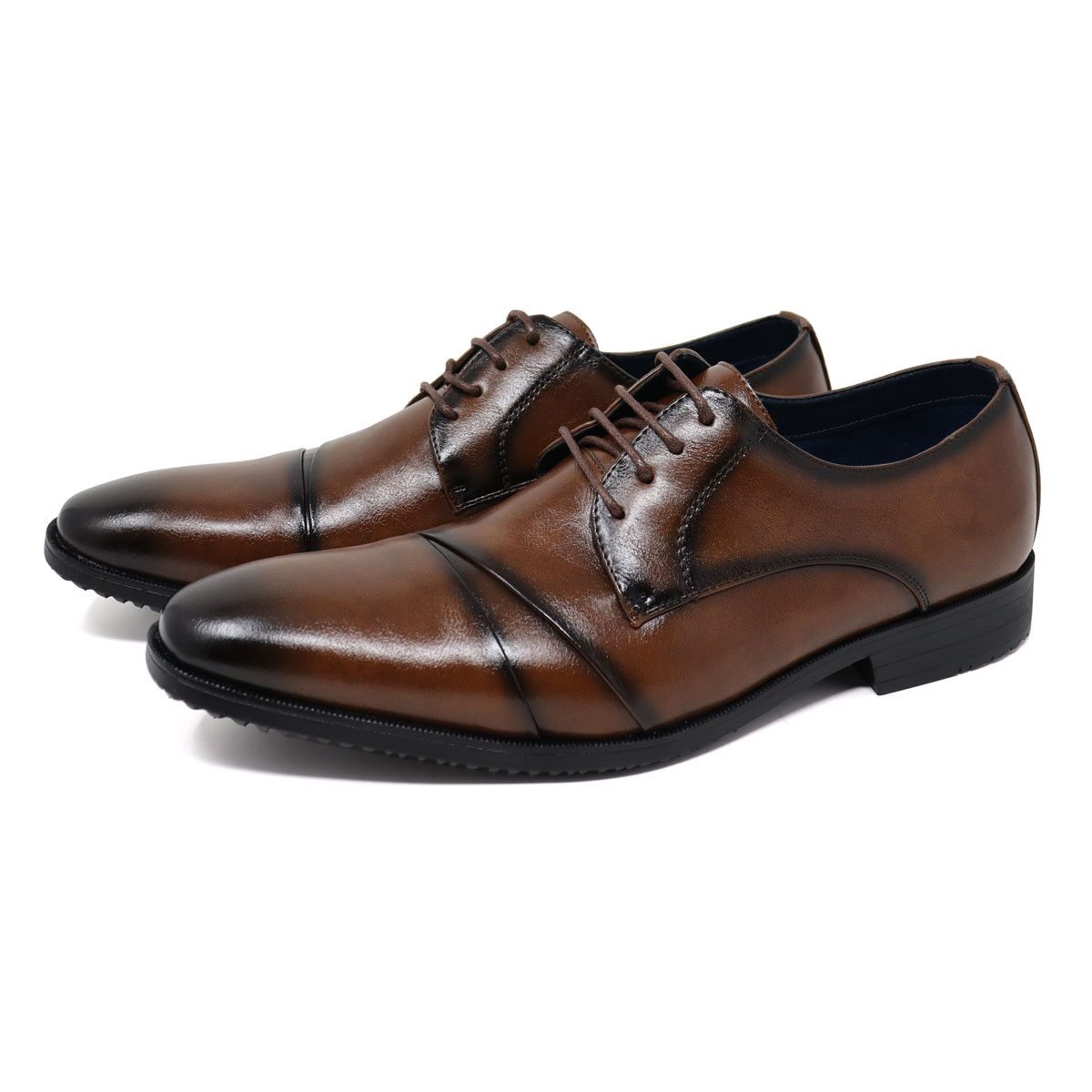 AAA+（サンエープラス） ビジネスシューズ 軽量 メンズ 革靴 黒 外羽根