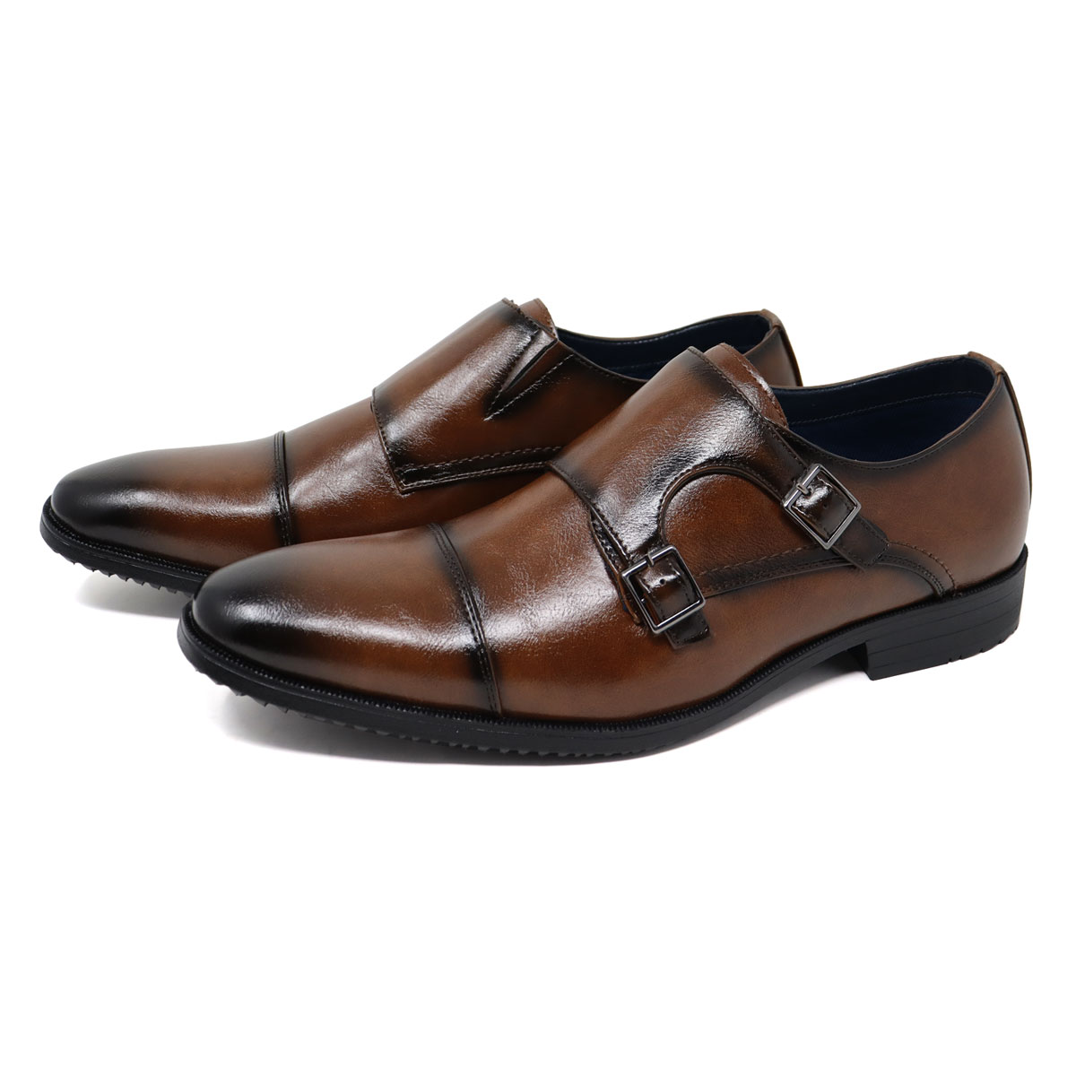 AAA+（サンエープラス） ビジネスシューズ 軽量 メンズ 革靴 黒 ダブル