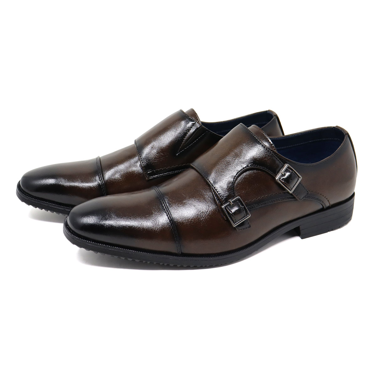 AAA+（サンエープラス） ビジネスシューズ 軽量 メンズ 革靴 黒 ダブル