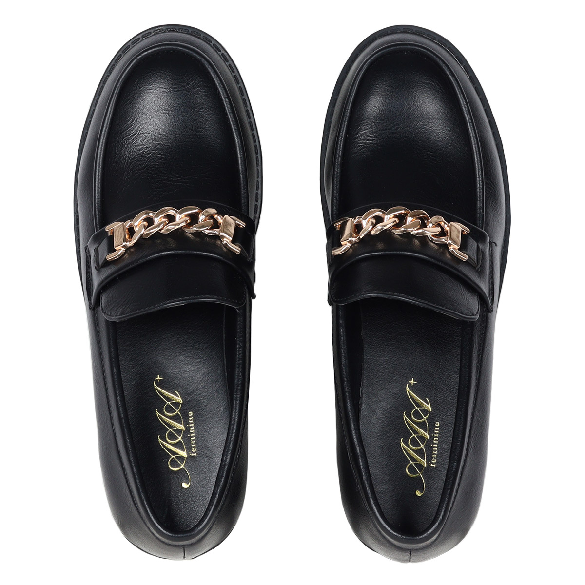 極美品 Lui's 25.5〜26cm サイドゴア ローファー 黒 レザー AAA+ ローファー レディース ビット 4.5cmヒール No.3585 大きいサイズ