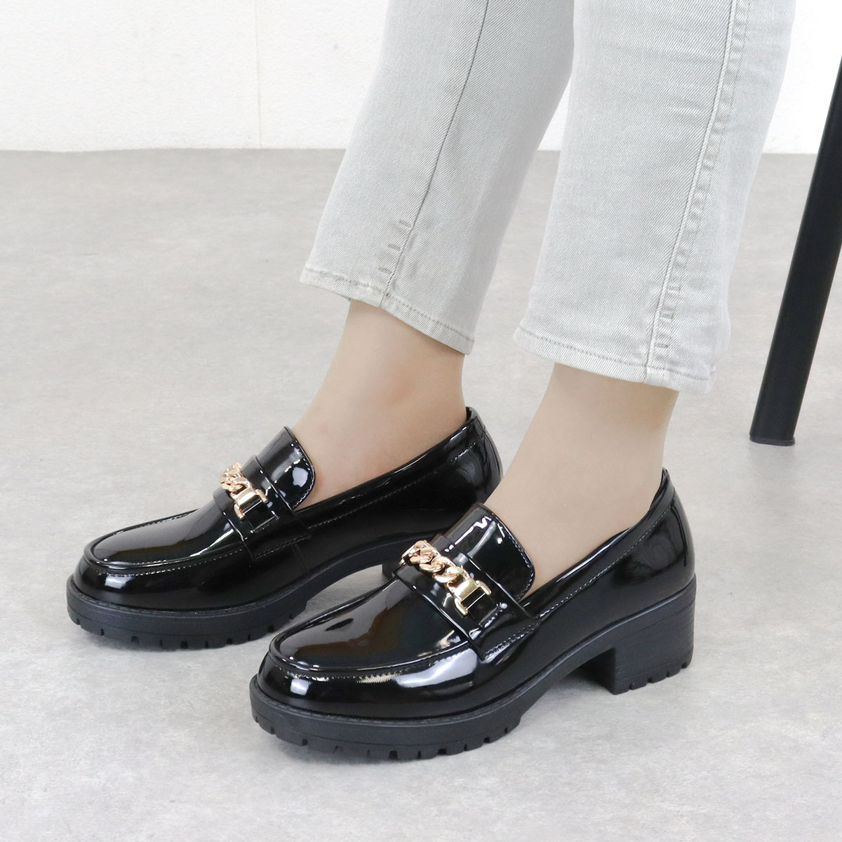 AAA+ ローファー レディース ビット 4.5cmヒール No.3585 大きいサイズ