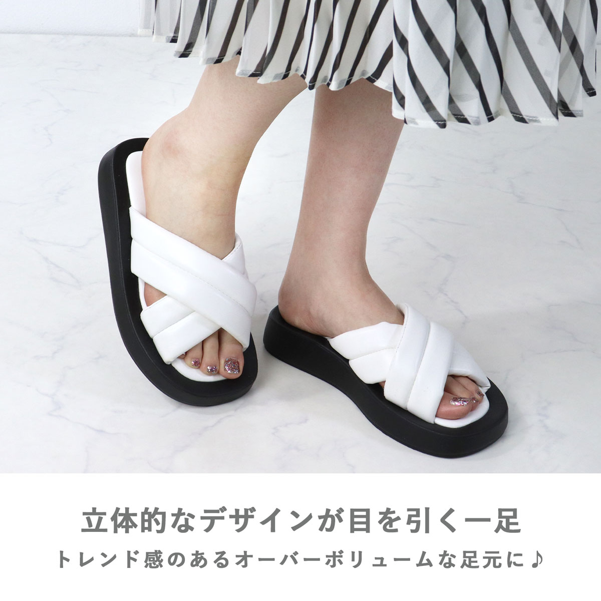 LibertyDoll サンダル レディース 歩きやすい 厚底 スクエアトゥ