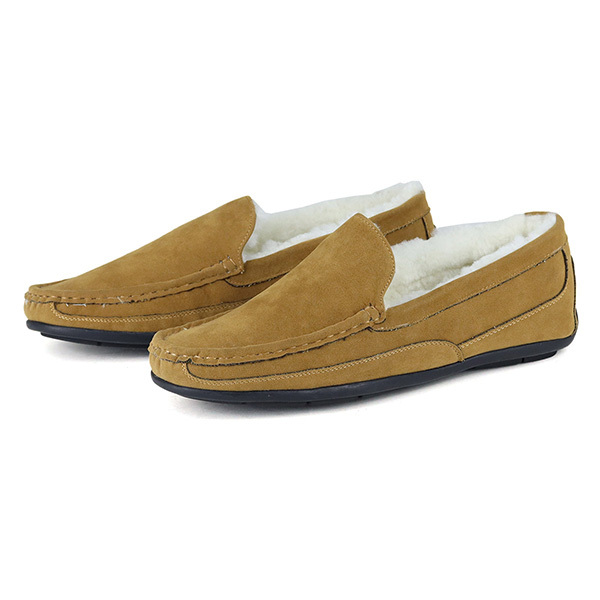 Dedes（デデス） スリッポン メンズ 防寒 ファーモカシンシューズ ボア