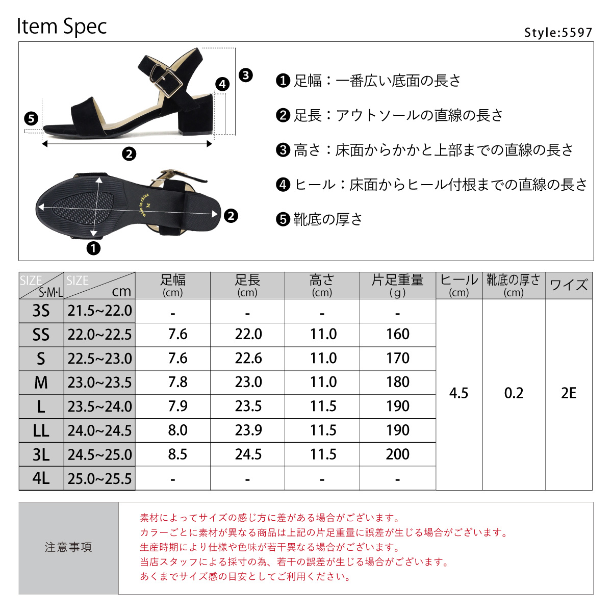 LibertyDoll サンダル レディース 歩きやすい ミドルヒール 4.5