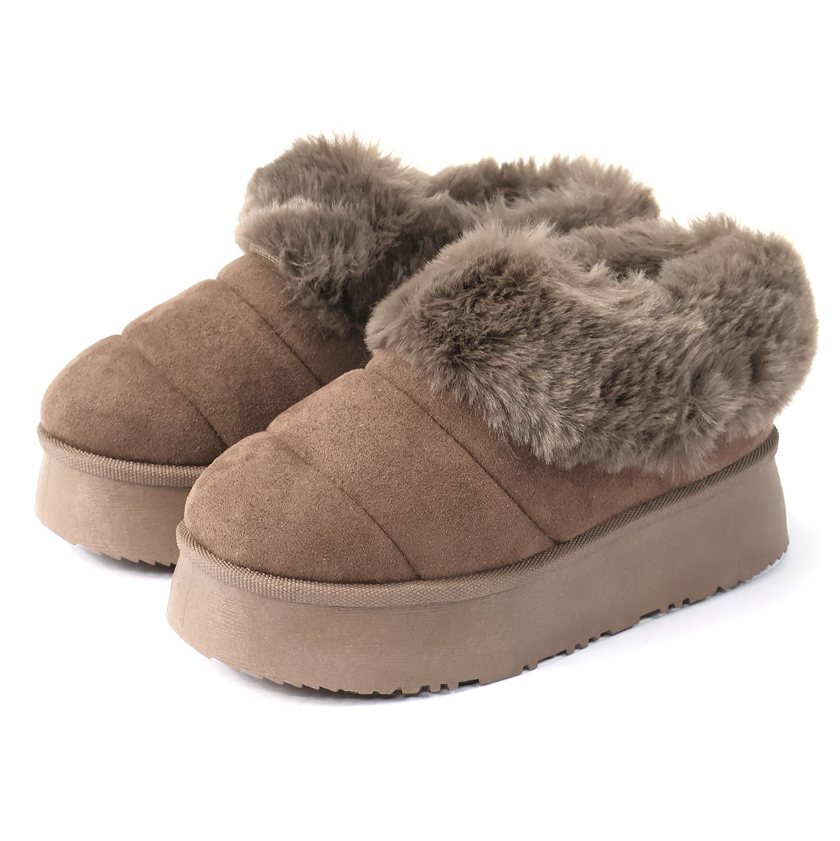 Dedes（デデス） ムートンブーツ レディース ショート スリッポン 厚底