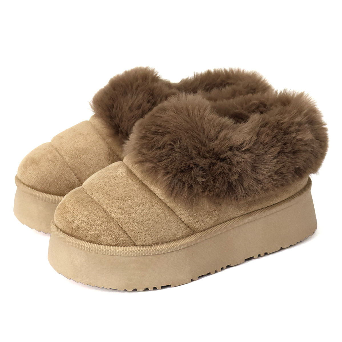 Dedes（デデス） ムートンブーツ レディース ショート スリッポン 厚底