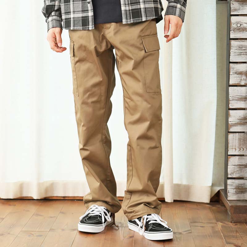 カーゴパンツ メンズ ミリタリーワイド ウエストバックシャーリング  裾ひも付 TCツイル 無地 男女兼用 ユニセックス | ブランド登録なし | 03