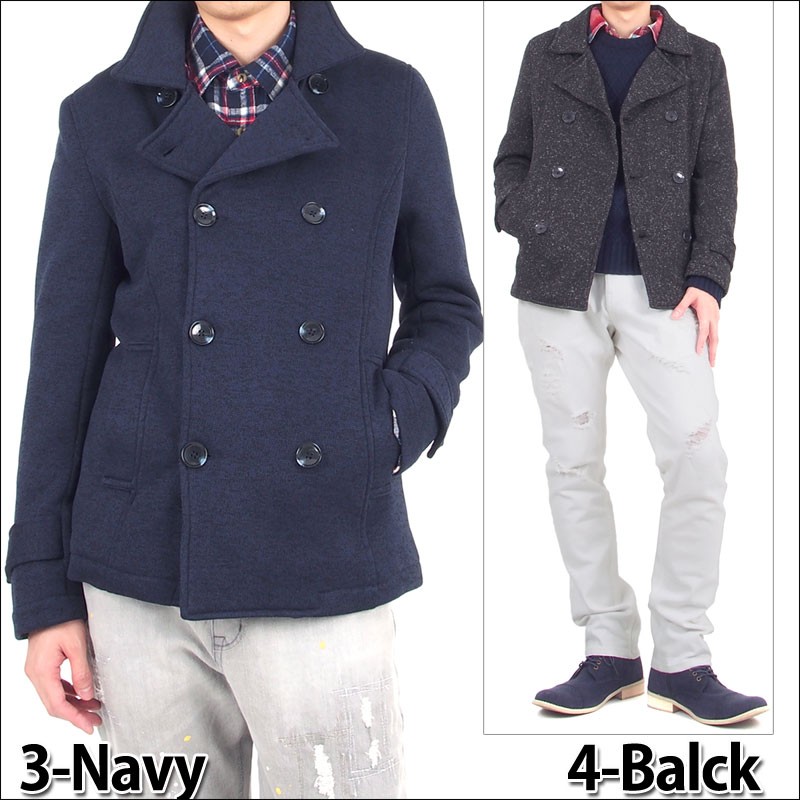 フレッドペリー★裏チェック Pコート メルトンウール ロゴボタン 紺 S ブルゾン/ジャケット | FRED PERRY JAPAN | フレッドペリー日本