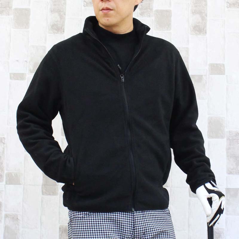 ゴルフウェア メンズ フリース 暖か裏起毛 フルジップ パーカー