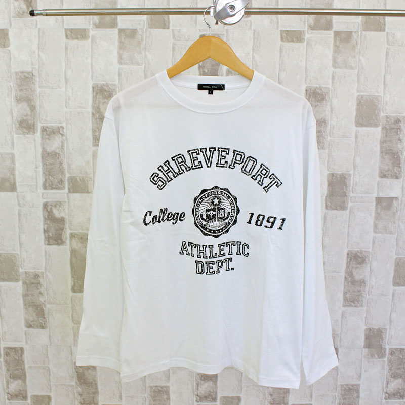 ロンT メンズ ロングTシャツ 長袖Tシャツ クルーネック ティーシャツ アメカジ ミリタリー ロゴプリント カットソー 綿 サイズ M L LL(XL) 3L | ブランド登録なし | 08