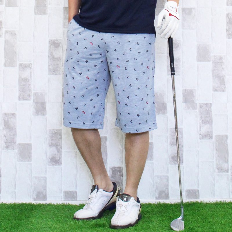 ゴルフパンツ ハーフパンツ メンズ ゴルフウェア ショートパンツ 総柄