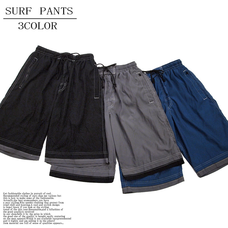 ,水着,メンズ,サーフパンツ,メンズ海水パンツ,海パン,トランクス,アメカジ,サーフ,無地,3100-3