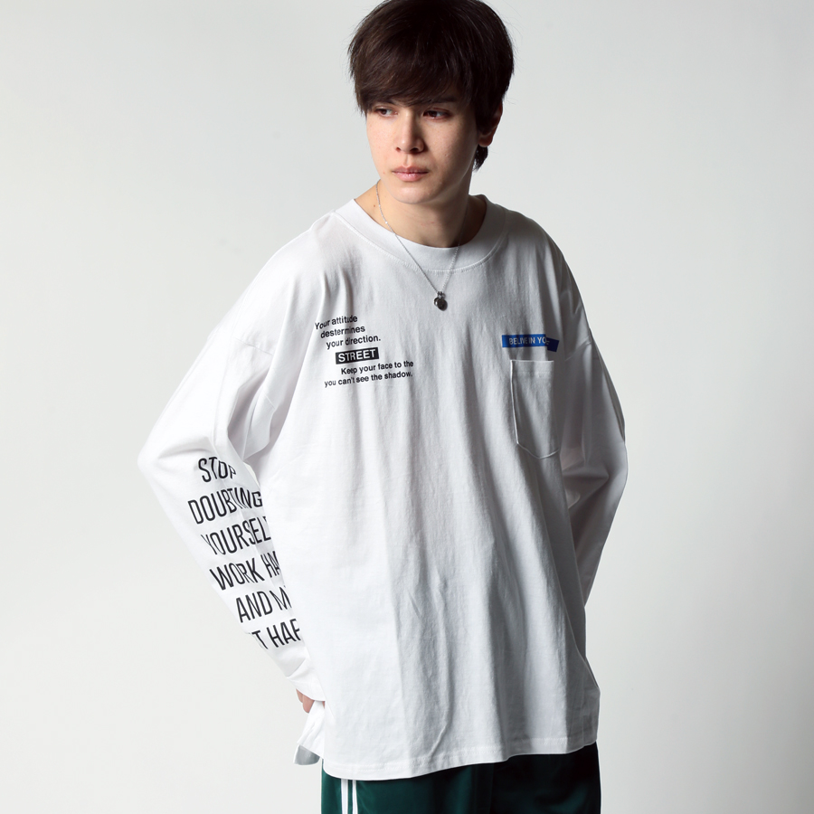 プリント Tシャツ メンズ ビッグシルエット 長袖 ロンTee