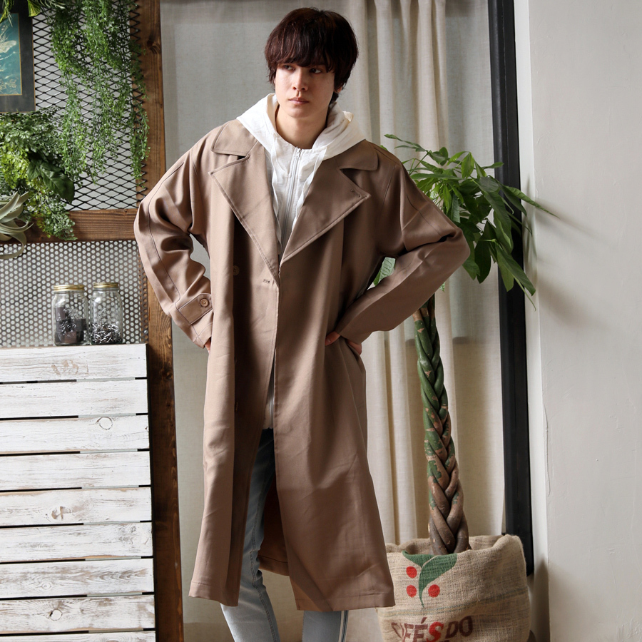トレンチコート メンズ ビッグシルエット ゆったり 速乾 チェック 無地 ストリート スプリングコート 春 韓国 ファッション Acct6 メンズファッション 通販 Yahoo ショッピング