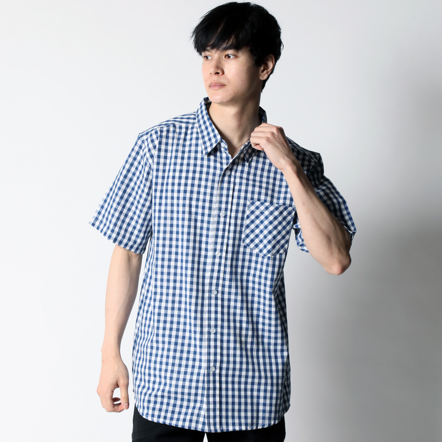 Camoshita マドラスチェックバンドカラーシャツ trim_ofcrs_item057e763c1ca811e