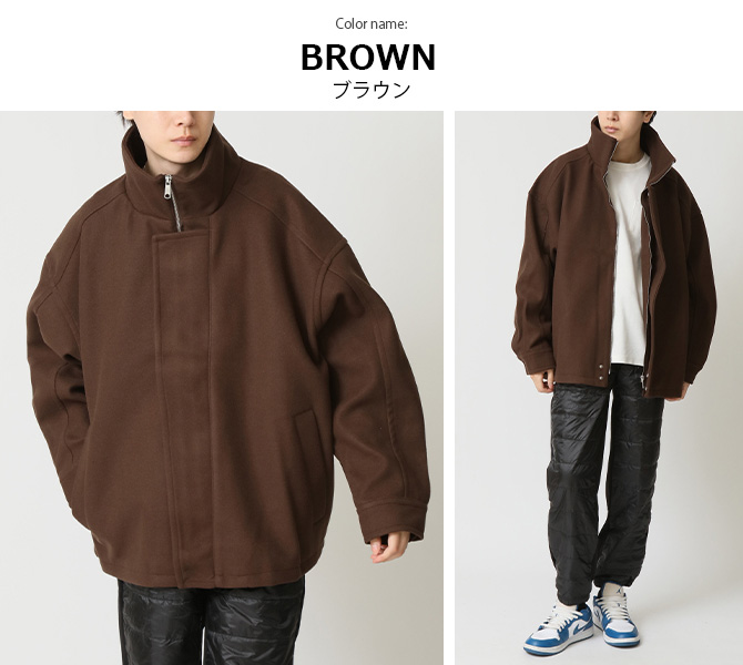 ブルゾン メンズ オーバーサイズ テックウール ドルマン スタンド
